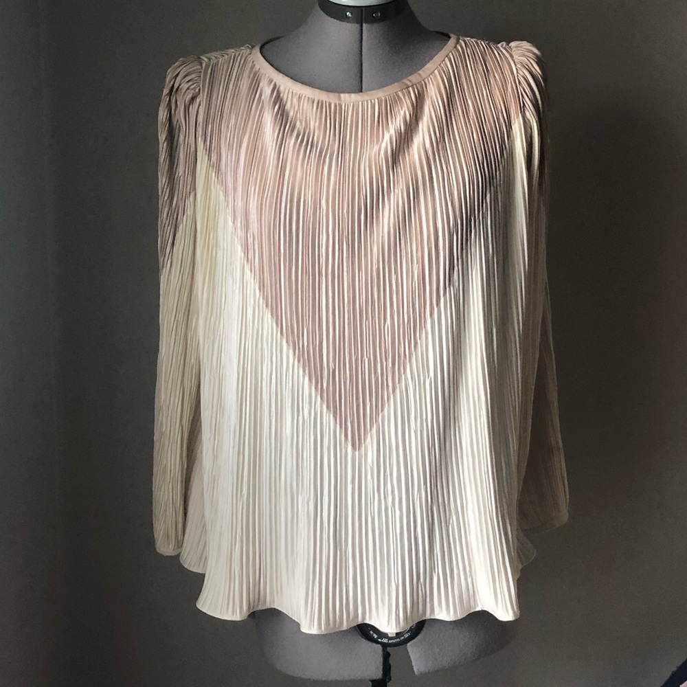 Vintage Chiffon Hal Ferman Trapeze Pleated Blouse